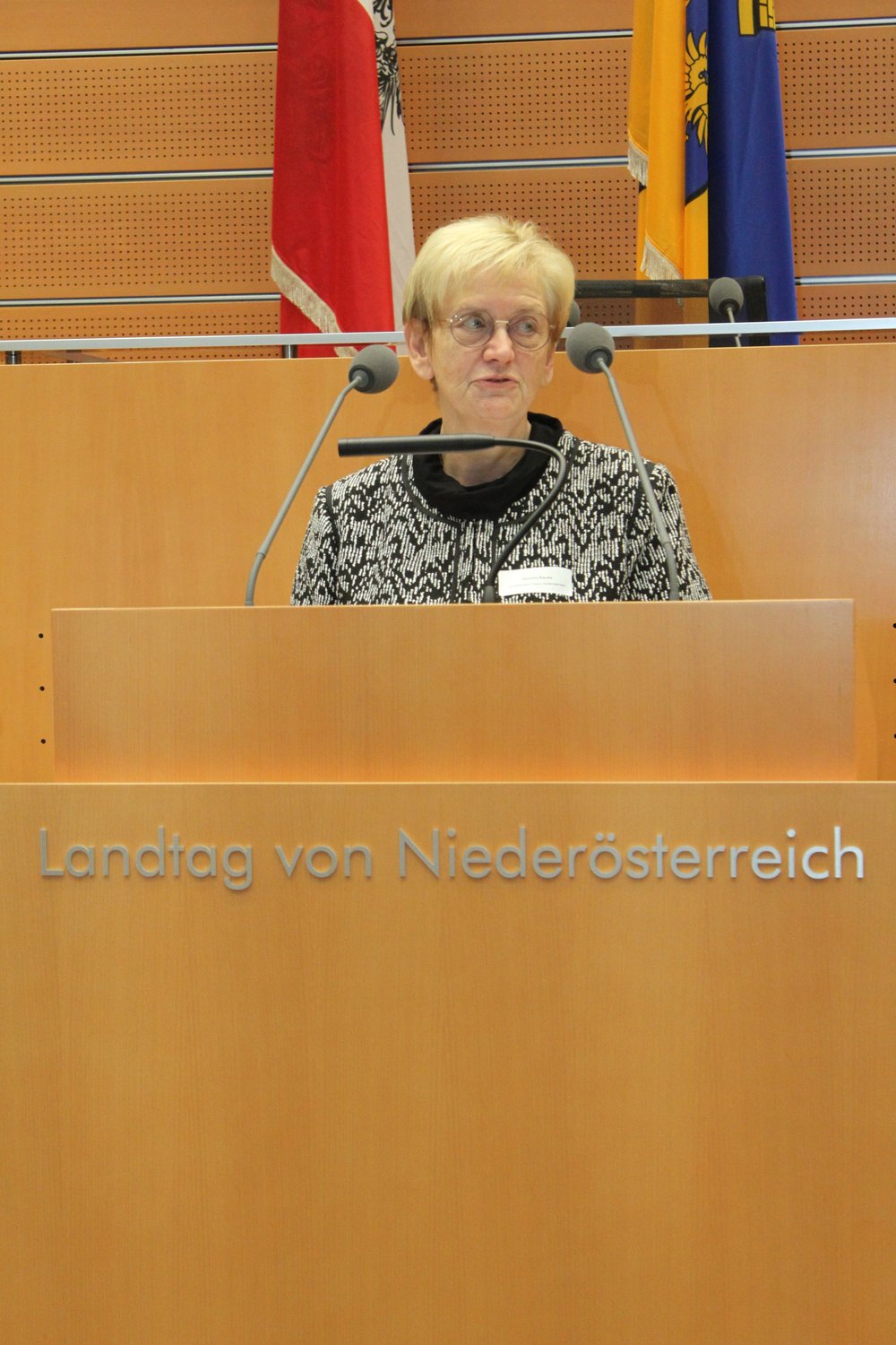 Klaudia Atzmüller, Vorsitzende des Landesverbandes Hospiz Niederösterreich, hielt zu Beginn der Veranstaltung einen Impulsvortrag; 