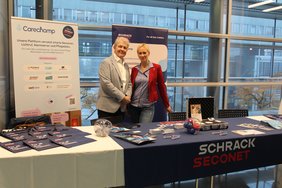 Als AusstellerIn bei der Fachtagung 2025 unter dem Titel "Kostbare Lebenszeit - Puzzlestein für Puzzlestein zur Lebensqualität im Alter" mit dabei waren die Firmen Schrack Seconet und Carechamp. 